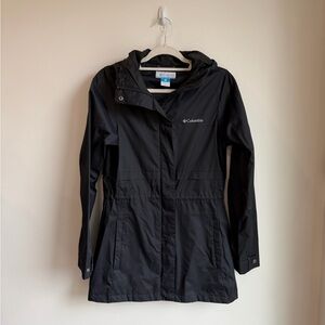 Columbia Women's Black Hooded Rain Jacket